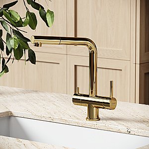 Смеситель для кухни Sancos Spin SC4015ZG полированное золото купить в интернет-магазине сантехники Sanbest