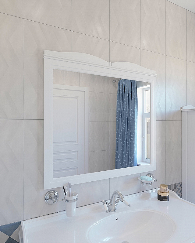 Зеркало Caprigo Borgo 33432-B231 90 белое в ванную от интернет-магазине сантехники Sanbest