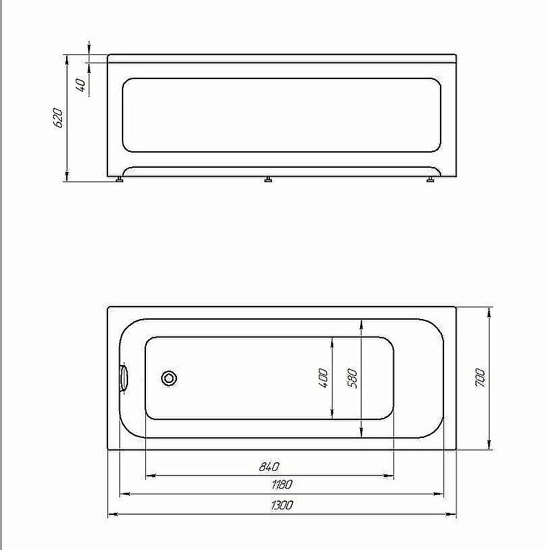 Ванна Aquatek Мия 130х70 MIY130-0000001 белая купить в интернет-магазине Sanbest