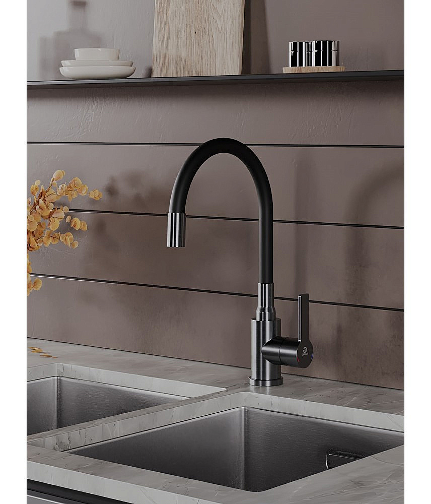 Смеситель для кухни Agger Easy A3100555 оружейная сталь матовая купить в интернет-магазине сантехники Sanbest