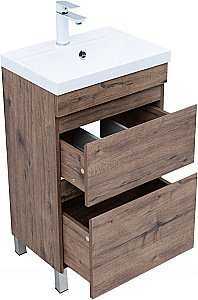 Тумба с раковиной Aquanet Нота New 50 344136+284237 дуб веллингтон табак для ванной в интернет-магазине Sanbest