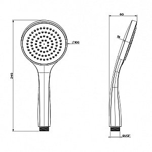 Душевая лейка Paini Torino TRYO155 черная матовая купить в интернет-магазине сантехники Sanbest