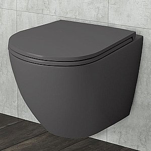 Унитаз подвесной Grossman Color GR-4455GMS безободковый, с крышкой микролифт, серый матовый купить в интернет-магазине Sanbest