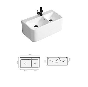 Раковина CeramaLux A1007 белая купить в интернет-магазине Sanbest