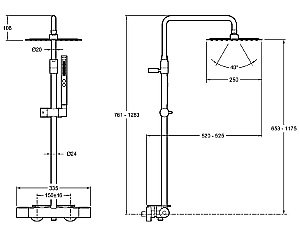 Душевая система Jacob Delafon METRO E26596-BL матовая черная купить в интернет-магазине сантехники Sanbest