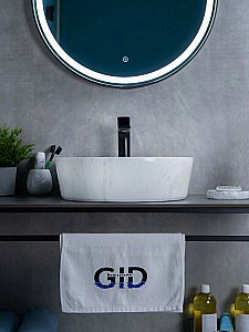 Раковина накладная Gid 44 D1306H012 53321 серый мрамор купить в интернет-магазине Sanbest