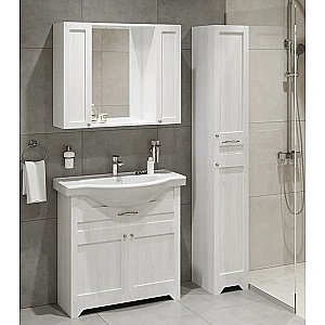 Тумба с раковиной Sanita luxe Classic 90-20 белая матовая для ванной в интернет-магазине Sanbest