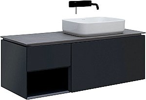 Тумба с раковиной Allen Brau INFINITY 120 1+1 антрацит матовый для ванной в интернет-магазине Sanbest