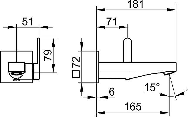 Смеситель для раковины KEUCO IXMO FLAT 59516370302 черный матовый купить в интернет-магазине сантехники Sanbest