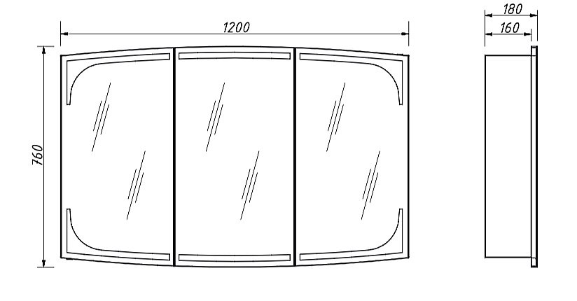 Зеркальный шкаф Caprigo Accord 80 купить в интернет-магазине сантехники Sanbest