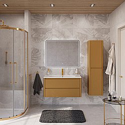 Тумба с раковиной Cezares RELAX 100 брашированное золото для ванной в интернет-магазине Sanbest