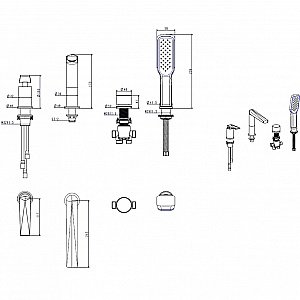 Смеситель для ванны Boheme Venturo 380 золото купить в интернет-магазине сантехники Sanbest
