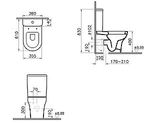 Унитаз Vitra ZENTRUM 9012B003-7226 с бачком, с крышкой микролифт, белый купить в интернет-магазине Sanbest