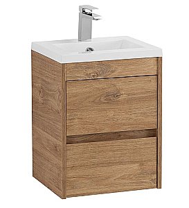 Тумба с раковиной Art&Max Family-M 50 подвесная, дуб харбор золотой для ванной в интернет-магазине Sanbest