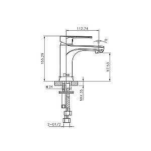 Смеситель для раковины Caprigo Atlantic 51-020 купить в интернет-магазине сантехники Sanbest