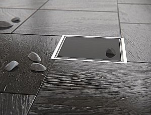 Душевой трап PESTAN Confluo Standard Black Glass 1 15x15 с рамкой купить в интернет-магазине Sanbest