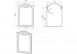 Зеркало Misty Элис 80x123 белая.патина/стекло в ванную от интернет-магазине сантехники Sanbest