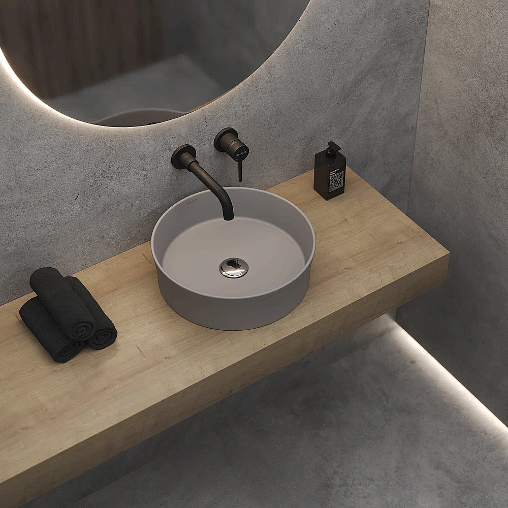 Раковина накладная BERGES Ego SL 181061 38 матовый серый купить в интернет-магазине Sanbest