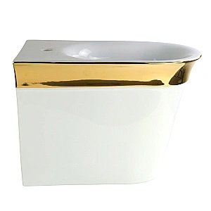 Биде напольное Migliore MONACO 32073 белая керамика/декор золото купить в интернет-магазине Sanbest