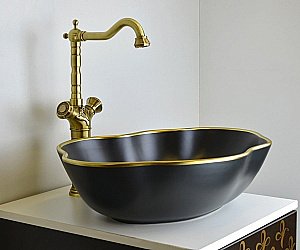 Раковина накладная Bronze de Luxe 50 1395 черная матовая купить в интернет-магазине Sanbest
