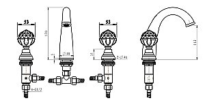 Смеситель для раковины Boheme Brillante Presente 357 купить в интернет-магазине сантехники Sanbest