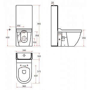 Унитаз напольный Creavit Dream DR350.00100 белый купить в интернет-магазине Sanbest