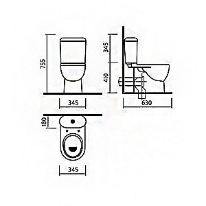 Унитаз-компакт Sanita luxe Best Comfort BSTSLCC06100522 с бачком, с крышкой микролифт, белый/черный купить в интернет-магазине Sanbest
