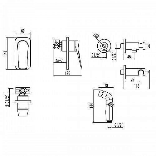 Гигиенический душ Lemark Bronx LM3719GM купить в интернет-магазине сантехники Sanbest