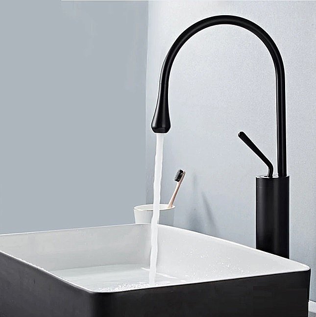 Смеситель для раковины Boch Mann TROPFEN B XL BM9634 черный купить в интернет-магазине сантехники Sanbest