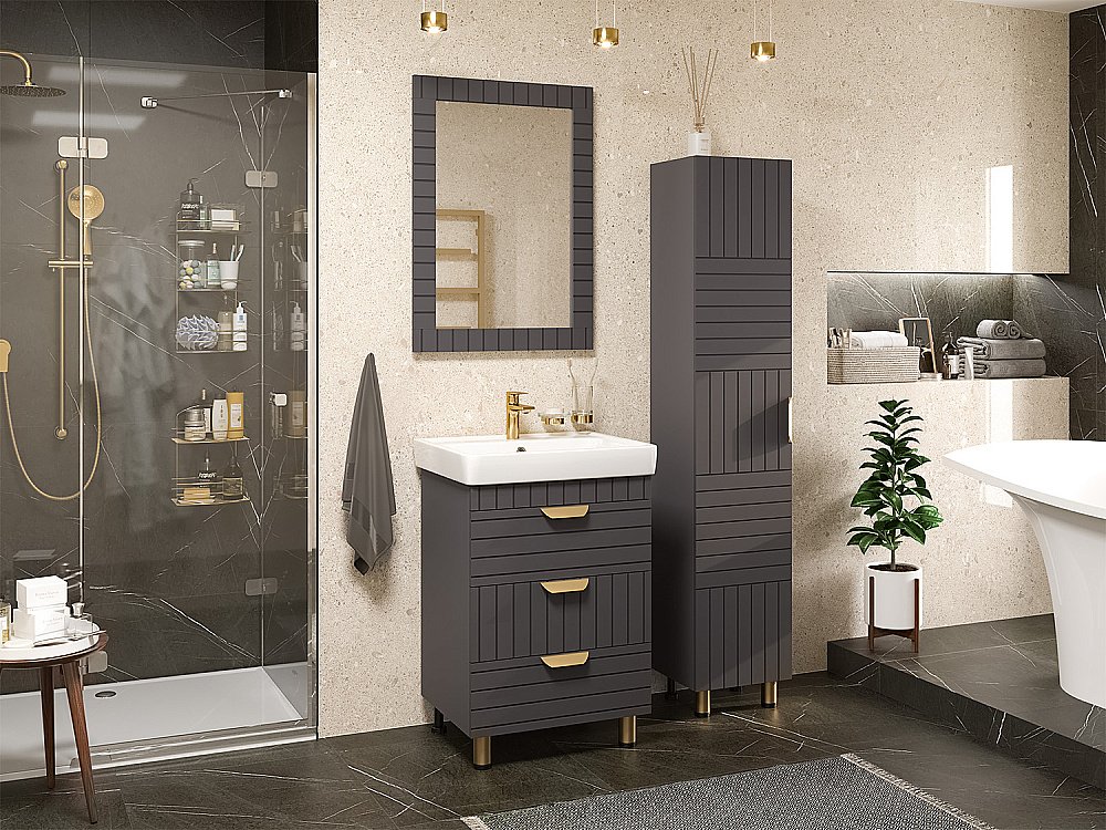 Зеркало Misty GLOSTER 60x84 графит в ванную от интернет-магазине сантехники Sanbest