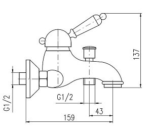 Смеситель для ванны RAV-Slezak LABE L554.5 хром купить в интернет-магазине сантехники Sanbest