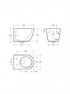 Унитаз подвесной Cezares STYLUS-TOR 2.0 CZR-546-TH-TOR/SC белый, безободковый, с крышкой микролифт, слив торнадо купить в интернет-магазине Sanbest
