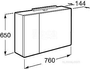 Зеркальный шкаф Roca Etna 857304806 80 белый глянец купить в интернет-магазине сантехники Sanbest