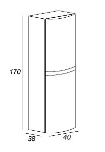 Пенал подвесной Cezares Vague 44324 40 белый для ванной в интернет-магазине сантехники Sanbest