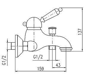 Смеситель для ванны RAV-Slezak LABE L554.5 хром купить в интернет-магазине сантехники Sanbest