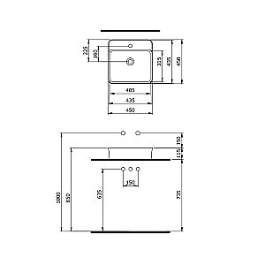Раковина накладная BERGES Ego SL 182024 45 антрацит матовый купить в интернет-магазине Sanbest
