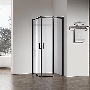 Душевой уголок Veconi Rovigo 110х80 RV50B-11080-01-C8 стекло прозрачное/профиль черный купить в интернет-магазине Sanbest