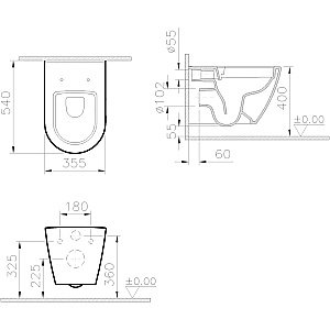 Унитаз Vitra Sanibelle 9878B003-7200 безободковый, с инсталляцией, с крышкой микролифт купить в интернет-магазине Sanbest