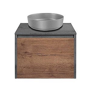 Тумба с раковиной Vincea Mesa 600 T.Oak + Beton для ванной в интернет-магазине Sanbest