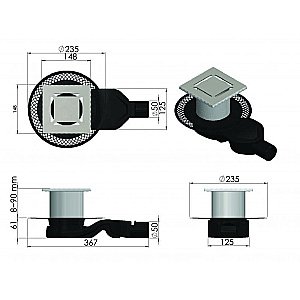 Душевой трап BERGES PLATZ Norma 092159 золото купить в интернет-магазине Sanbest