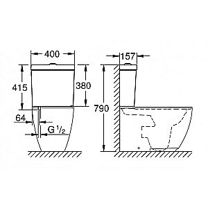 Унитаз напольный Grohe Essence Ceramic 39572 578 безободковый, с бачком купить в интернет-магазине Sanbest