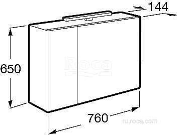 Зеркальный шкаф Roca Etna 857304806 80 белый глянец купить в интернет-магазине сантехники Sanbest