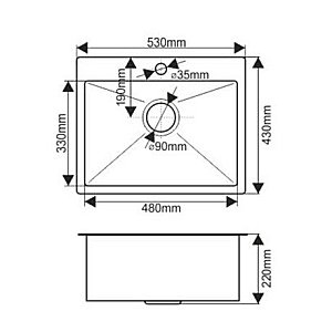 Кухонная мойка Melana ProfLine D5343H сатин купить в интернет-магазине сантехники Sanbest