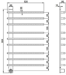 Полотенцесушитель электрический Vincea VTD-2SC3GM вороненая сталь купить в интернет-магазине сантехники Sanbest