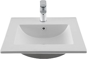 Тумба с раковиной Aquanet Алвита new 50 344131+330428 белая матовая для ванной в интернет-магазине Sanbest