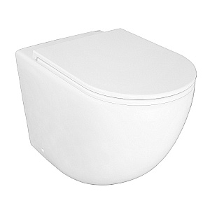 Унитаз приставной Azario Grado AZ-2141D-UQ1 белый, безободковый, с крышкой микролифт, слив торнадо купить в интернет-магазине Sanbest