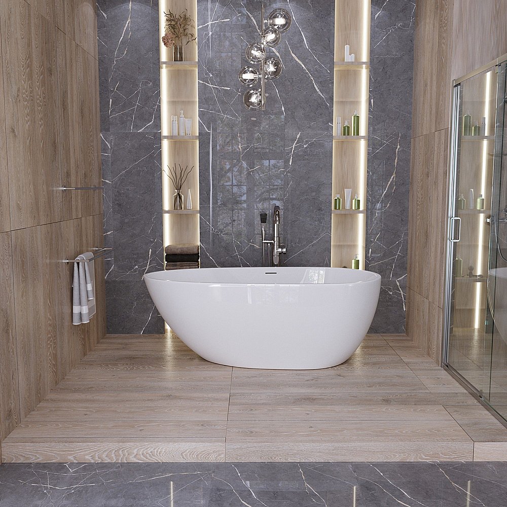 Ванна акриловая Grossman Fly GR-1102M 170х80 белая матовая купить в интернет-магазине Sanbest