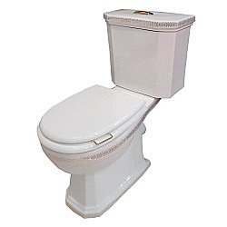 Унитаз Boheme Vogue 941-G с узором золото, с бачком купить в интернет-магазине Sanbest