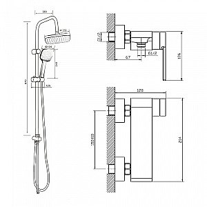 Душевая система Orange Splito M36-944cr хром купить в интернет-магазине сантехники Sanbest