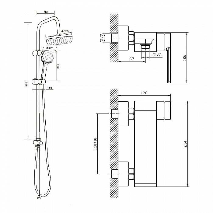 Душевая система Orange Splito M36-944cr хром купить в интернет-магазине сантехники Sanbest
